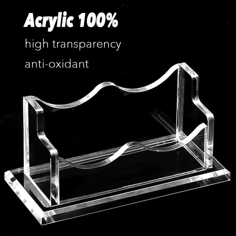 PARTSPOWER Acrylic Business Card Holder for Desk, Horizontal Clear Business Name Card Display Stand, Desk Accessory Business Name Card Organizer (Horizontal, 1-Slot) - Image 3